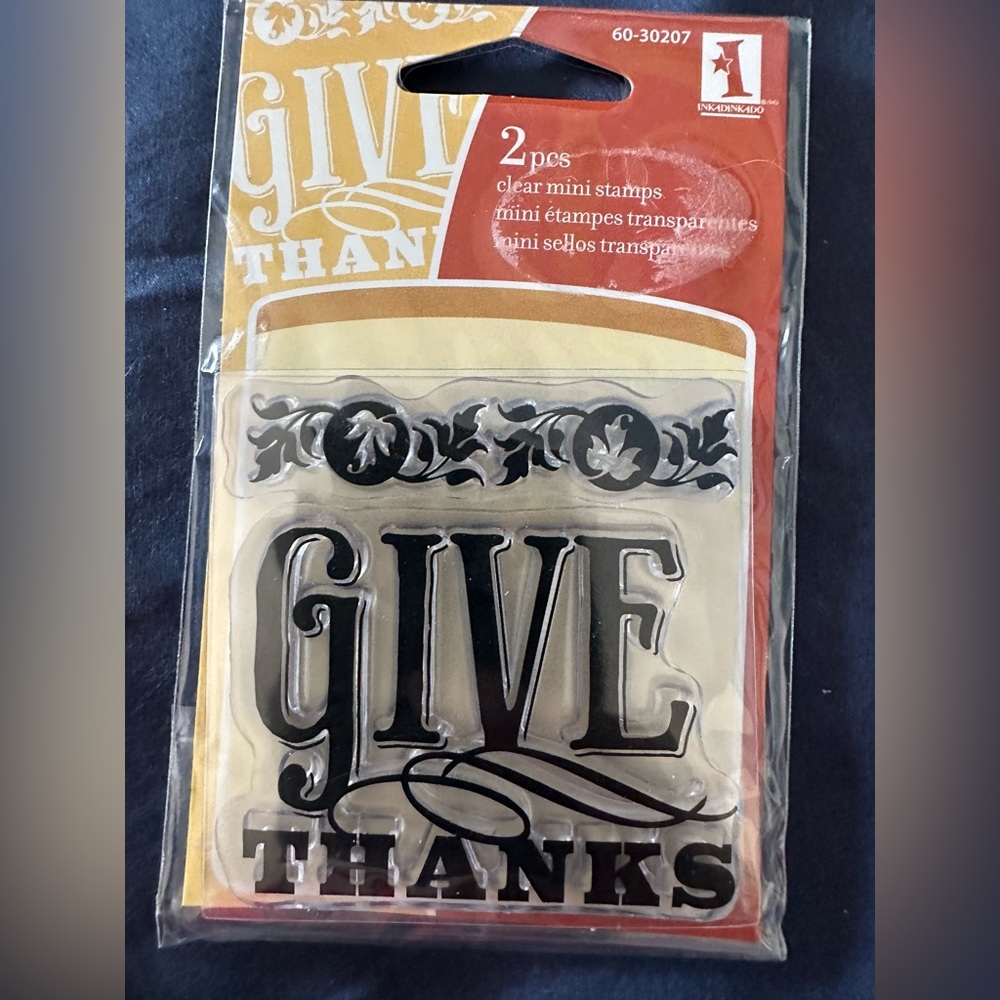INKADINKADO Clear Mini Stamps Give Thanks